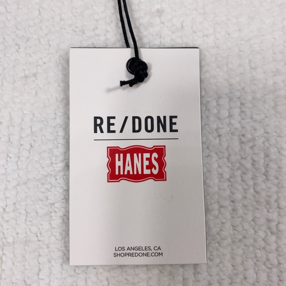 RE/DONE HANES Classic 100% Cotton Raglan Sweatshirt Pullover Top sz MEDIUM White - Picture 12 of 14